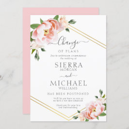 Blush Bloemen Verandering van Plannen Bruiloft Uit Kaart