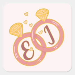 Blush Bloemen Verlovingsenvelop Sticker Bewerkbaar