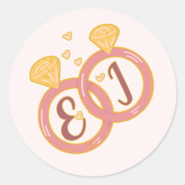 Blush Bloemen Verlovingsenvelop Sticker Bewerkbaar