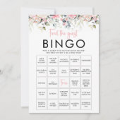 Blush Bloemen Vind de Gast Bingo Spelkaart Kaart (Voorkant)