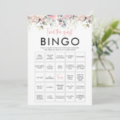 Blush Bloemen Vind de Gast Bingo Spelkaart Kaart (Staand voorkant)