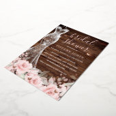 Blush Bloemen Vlinder Jurk Rustiek Vrijgezellenfee Folie Uitnodiging (Gedraaid)