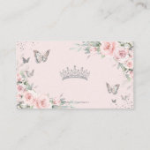 Blush Bloemen Vlinders Quinceañera QR Code RSVP Informatiekaartje (Achterkant)