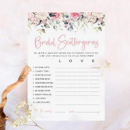 Blush Bloemen Vrijgezellenfeest Game Kaart