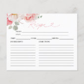 Blush Bloemen Vrijgezellenfeest Recept Kaarten (Voorkant)