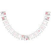 Blush Bloemen Waterverf Bruids Bunting Banner (Alle)