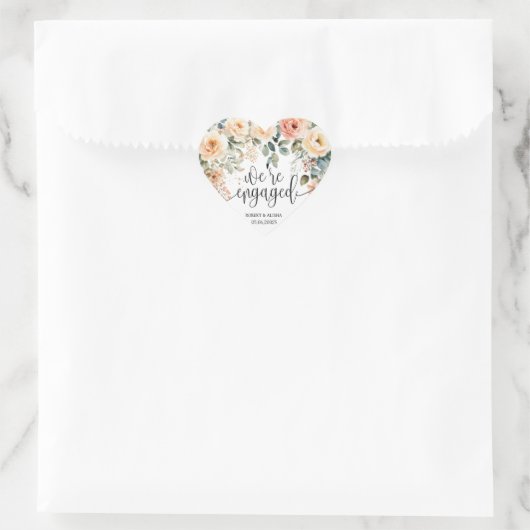 Blush Bloemen Waterverf bruiloft Sticker (Tas)
