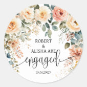 Blush Bloemen Waterverf bruiloft Sticker (Voorkant)