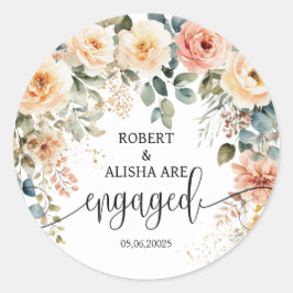 Blush Bloemen Waterverf bruiloft Sticker