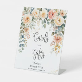 Blush Bloemen Waterverf Kaarten & Geschenken Teken Reclamebord Met Voetstuk
