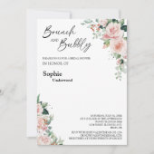 Blush Bloemen Witte Brunch En Mousserende Wijn Bru Kaart (Voorkant)