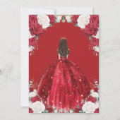 Blush Bloemen Witte Jurk Princess Gold Quinceañera Kaart (Achterkant)