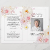 Blush bloemenbegrafenisprogramma om het leven te v flyer (Voorkant)