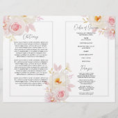 Blush bloemenbegrafenisprogramma om het leven te v flyer (Achterkant)