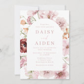 Blush bloemenboog Elegante bruiloft Kaart (Voorkant)