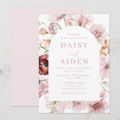 Blush bloemenboog Elegante bruiloft Kaart (Voorkant / Achterkant)