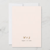 Blush bloemenbruiloft uitnodiging met gouden Lijst (Achterkant)