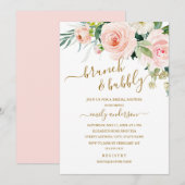 Blush bloemenbrunch en bubbelig Vrijgezellenfeest Kaart (Voorkant / Achterkant)