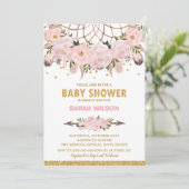 Blush Bloemendreamcatcher Babyshower Meisje Boho Kaart (Staand voorkant)