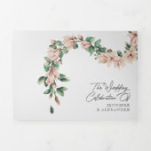 Blush bloemeneucalyptus bruiloft alles in één drieluik uitnodiging (Cover)