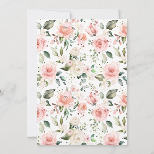 Blush bloemengoud een beetje vlinder Baby shower Kaart (Achterkant)