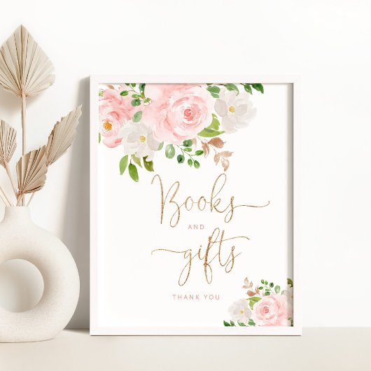 Blush bloemengoud folie Boeken en geschenken Poster
