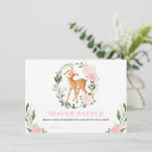 Blush bloemengroen bosrijke hertenluier Raffle Informatiekaartje (Staand voorkant)