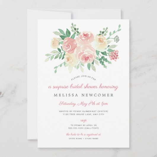 Blush Bloemengroen vrijgezellenfeest 4196 Kaart (Voorkant)