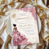 Blush bloemenjurk Quinceañera Kaart