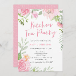 Blush bloemenkeuken Tea Party uitnodiging