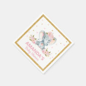 Blush bloemenolifant Baby shower meisje servetten (Hoek)