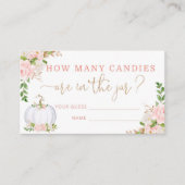 Blush bloemenpompoen hoeveel snoepjes informatiekaartje (Voorkant)