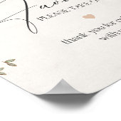 Blush bloemenroze baby shower gunsten teken poster (Hoek)