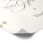 Blush bloemenroze baby shower kaarten en geschenke poster (Hoek)