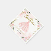 Blush bloemenroze quinceanera servet (Hoek)