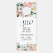 Blush bloemenrustiek bruiloft welkom deur hanger (Voorkant)