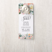 Blush bloemenrustiek bruiloft welkom deur hanger (Op knop)