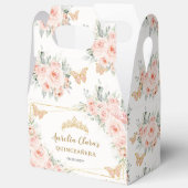 Blush Bloemenvlinders Quince XV Verjaardagsgevel Bedankdoosjes (Open)