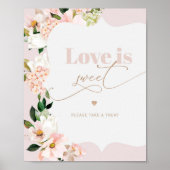 Blush bloemenwilde bloemen Liefde is zoet Poster (Voorkant)