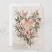 Blush Bloemhart Vlinders en Zachte Botanicals Feestdagenkaart (Voorkant)