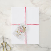 Blush Bloemige Pompoen Herfst Bruidsfeest Favoriet Cadeaulabel (Met Touw)