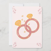 Blush Bloemige Verlovingsdetails Kaart Bewerkbaar (Achterkant)