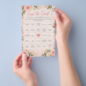 Blush Bloemige Vind de Gast Bruidsfeest Bingo Flyer (Hand)