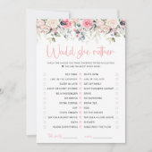 Blush Bloemige Zou Zij Liever Bruidskaart Kaart (Voorkant)