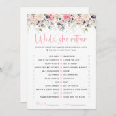 Blush Bloemige Zou Zij Liever Bruidskaart Kaart (Voorkant / Achterkant)
