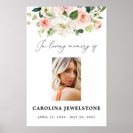 Blush Bloemrijke 'Celebration Of Life' Bord, Welko Poster (Voorkant)