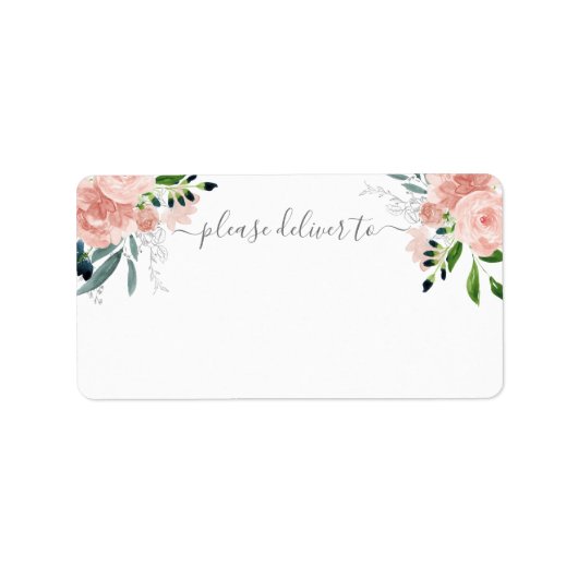 Blush Bloemstuk Gelieve te Bezorgen op de Bruiloft Etiket (Voorkant)