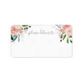 Blush Bloemstuk Gelieve te leveren op de bruiloft Etiket (Voorkant)