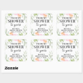 Blush Bloemstuk Van mijn feest tot het jouwe bruid Vierkante Sticker (Vel)