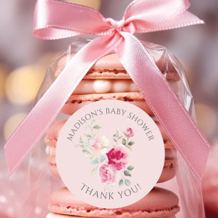 Blush Bloesem Baby Shower Ronde Sticker